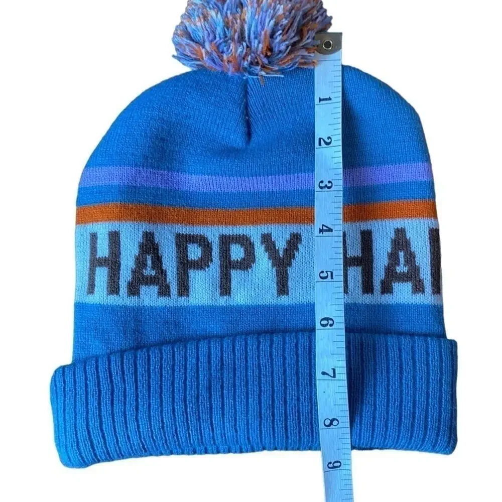 Knit Happy Graphic Pom Beanie Unisex One Size